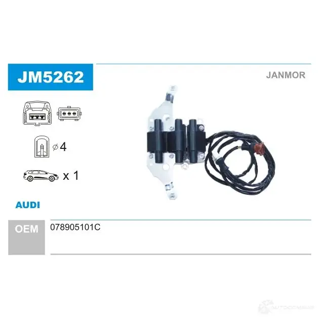 Катушка зажигания JANMOR 2817653 5902925207890 jm5262 U RNS94 изображение 0