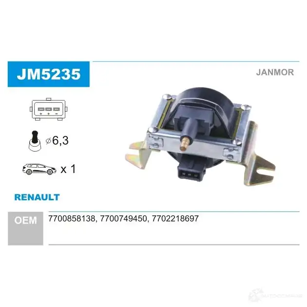 Катушка зажигания JANMOR jm5235 5902925207623 2BZR I 2817626 изображение 0