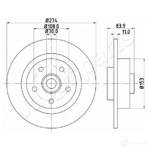 Тормозной диск JAPANPARTS N4CP B3 dp0704 1437516381