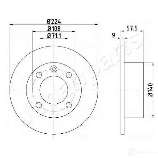 Тормозной диск JAPANPARTS dp0614 1437487619 ZI R64M
