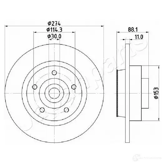 Тормозной диск JAPANPARTS P UL2YA dp0705 1437516237 изображение 0