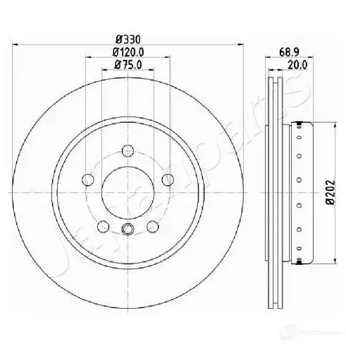 Тормозной диск JAPANPARTS dph21 1437489121 0K0 A7 изображение 0