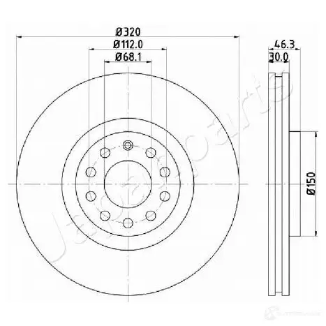 Тормозной диск JAPANPARTS AT JC1V di0909 1437515857