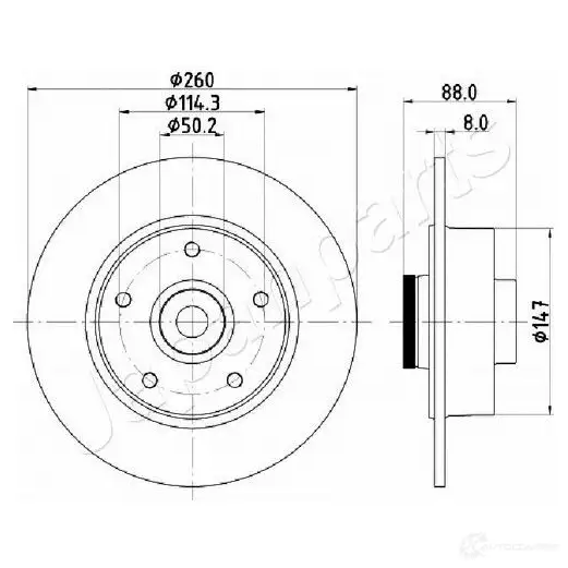 Тормозной диск JAPANPARTS HT9OZ0 7 1437515825 dp0713 изображение 0