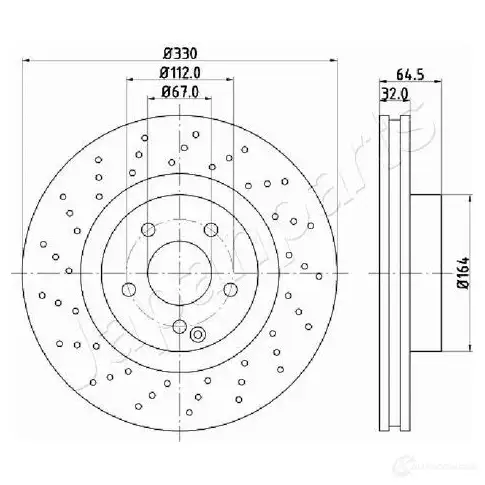 Тормозной диск JAPANPARTS V 4BRZ di0541 1437515553