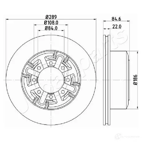 Тормозной диск JAPANPARTS 1437515605 K3E 3X dp0222