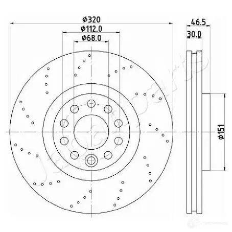 Тормозной диск JAPANPARTS 1437515552 di0913 PP LPP4