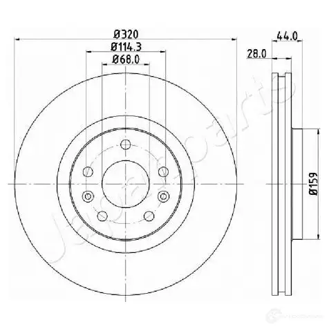Тормозной диск JAPANPARTS di0702 1437515426 QA 95FHW