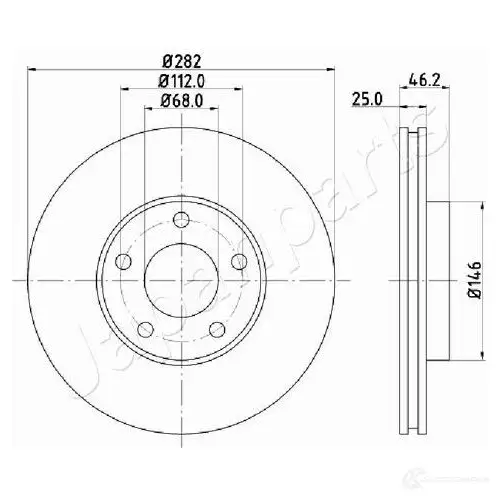 Тормозной диск JAPANPARTS 1481164 8033001790467 di2029 31 RHW изображение 1