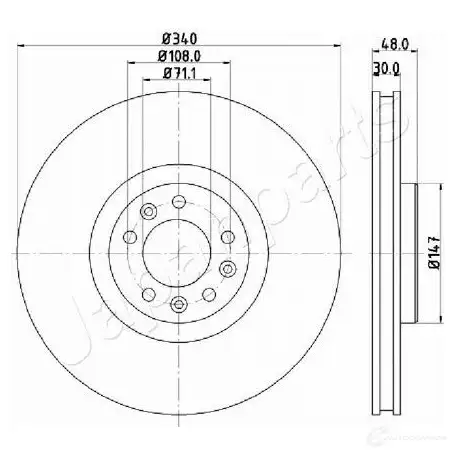 Тормозной диск JAPANPARTS di0611 NQAG 7 1437515414