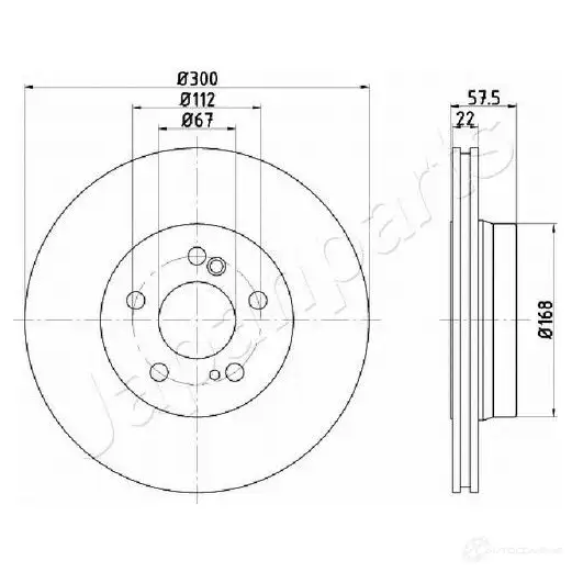 Тормозной диск JAPANPARTS dp0517 1437515372 A 5MQWY3