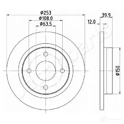 Тормозной диск JAPANPARTS dp0329 1437489396 7P YM2 изображение 0