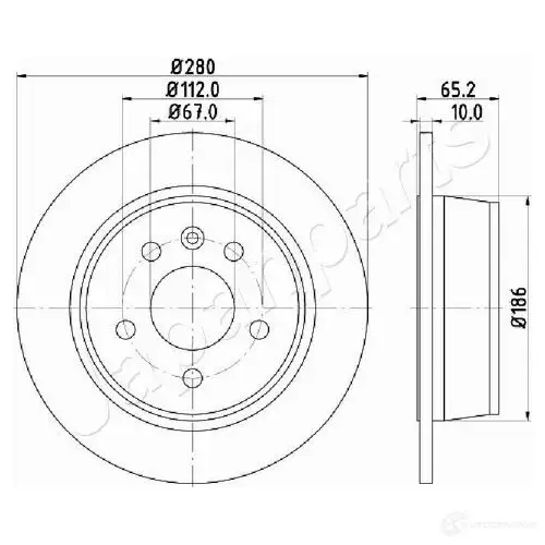 Тормозной диск JAPANPARTS dp0530 1LULIH 6 1437510108