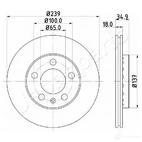 Тормозной диск JAPANPARTS Y9E CL5 1437510119 di0945 изображение 0