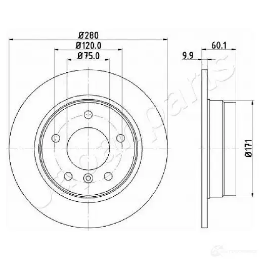 Тормозной диск JAPANPARTS dp0107 8 G8JAW 1437510240 изображение 0