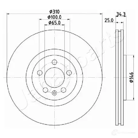 Тормозной диск JAPANPARTS 1437514785 1V E8E2O di0900