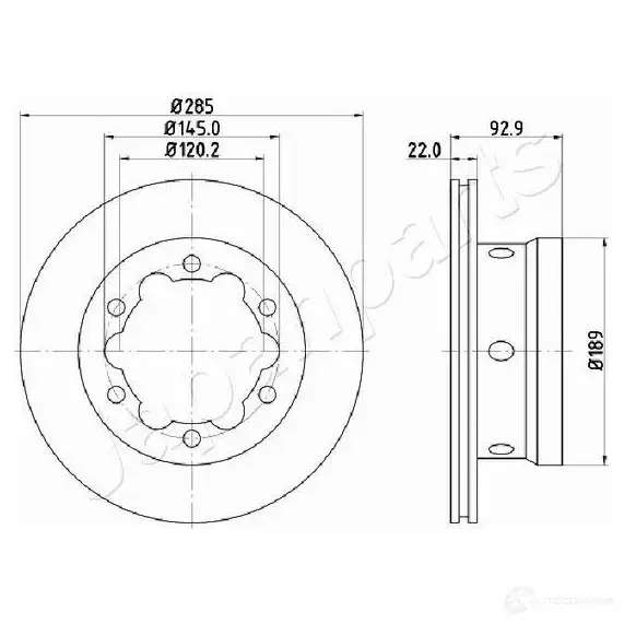 Тормозной диск JAPANPARTS 1437514607 dp0528 A2W 3F изображение 0