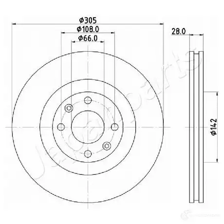 Тормозной диск JAPANPARTS 1437514616 di0631 W5 3VA