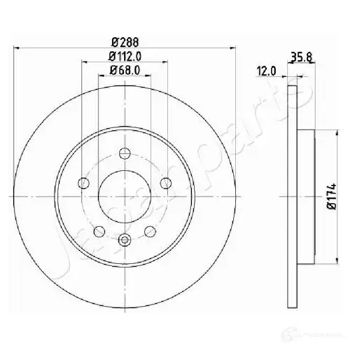 Тормозной диск JAPANPARTS dp0908 1437510598 6ZZPQB F