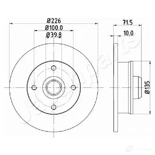 Тормозной диск JAPANPARTS dp0922 V U8JKR 1437510557