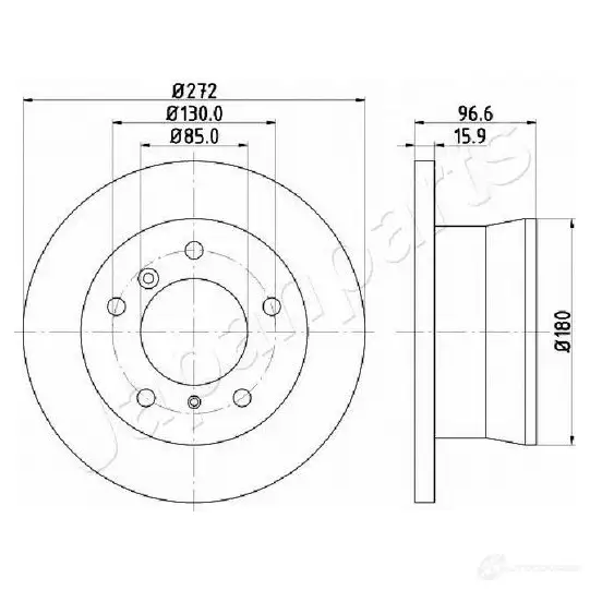 Тормозной диск JAPANPARTS 8CH IKW 1437514425 dp0526