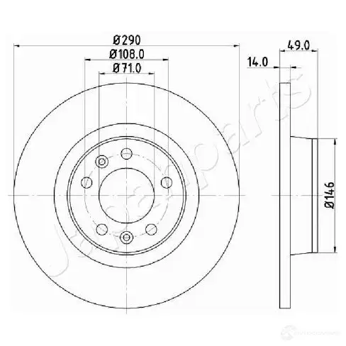 Тормозной диск JAPANPARTS dp0612 1437514056 65VX ZUC