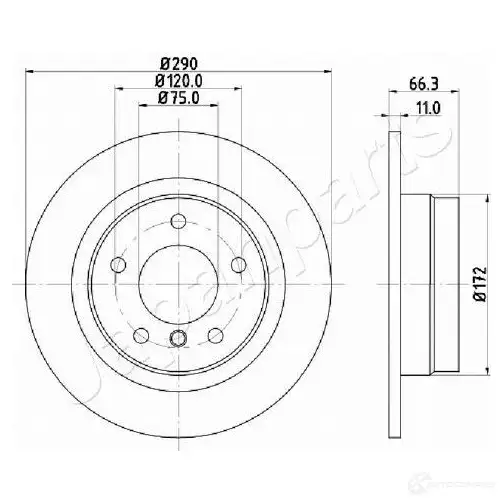Тормозной диск JAPANPARTS Y 4WQZ7Y 1437511373 dp0103