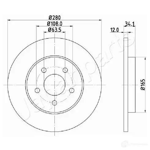 Тормозной диск JAPANPARTS 1437511111 3X IOH0U dp0309 изображение 0