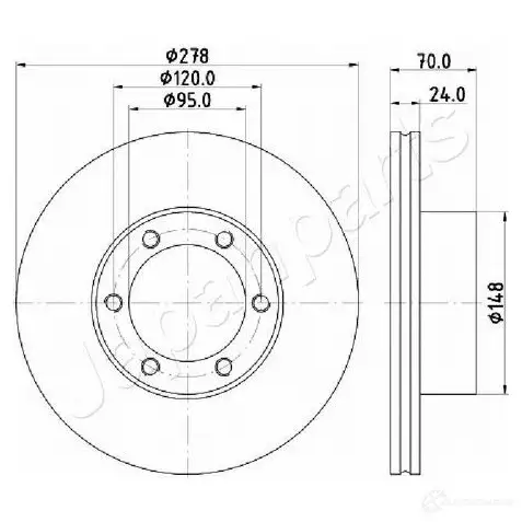 Тормозной диск JAPANPARTS NYAWU 5S di0715 1437514051 изображение 0