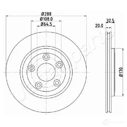 Тормозной диск JAPANPARTS 1437511398 FRD MH2 dp0315