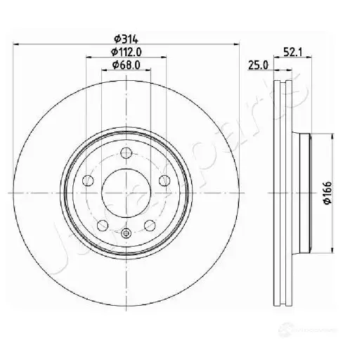 Тормозной диск JAPANPARTS 8052553131283 di2044 1481180 6 VPHJE - Изображение 1