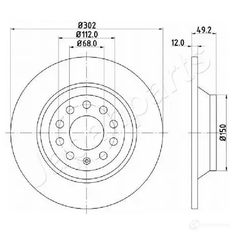 Тормозной диск JAPANPARTS JJD 5NH 1437511624 dp0915