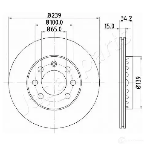 Тормозной диск JAPANPARTS 1437511616 7HR2 I di0904