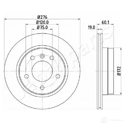 Тормозной диск JAPANPARTS dp0111 1437511603 CE61 7FT