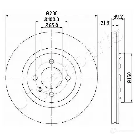 Тормозной диск JAPANPARTS 1I FVYFQ di0940 1437511797