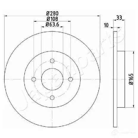 Тормозной диск JAPANPARTS 1437511785 dp0304 O1LG N изображение 0