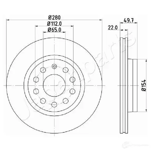 Тормозной диск JAPANPARTS E CJ5D0 di2054 1437512078