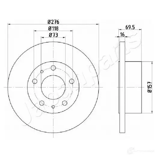 Тормозной диск JAPANPARTS dp0223 1437513233 N6 66U изображение 0