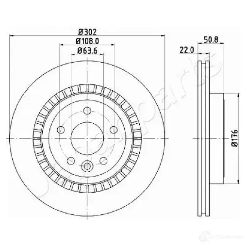 Тормозной диск JAPANPARTS 1437513256 V0JS KT dp0325
