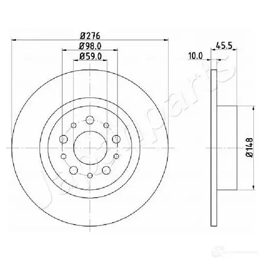Тормозной диск JAPANPARTS 1437511955 L1E VZB dp0203