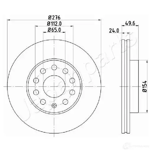 Тормозной диск JAPANPARTS 9K93 A 1437513024 di0941