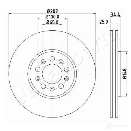 Тормозной диск JAPANPARTS di0901 1437513035 8 1DSD изображение 0