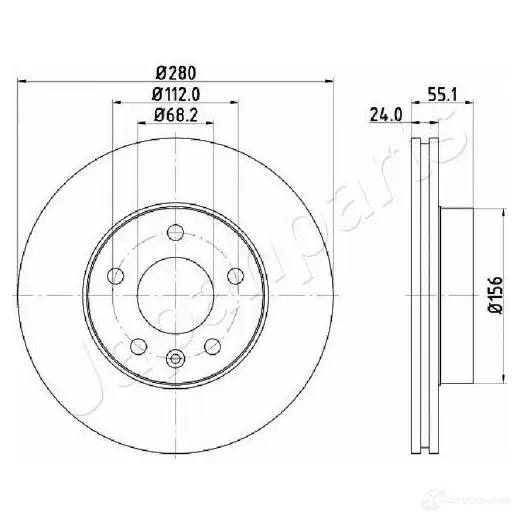 Тормозной диск JAPANPARTS 1437512826 9 D1FHUC di0958 изображение 0