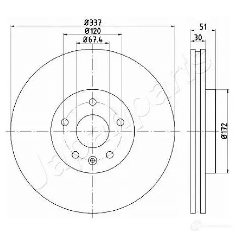 Тормозной диск JAPANPARTS KHS XQ1 dp0323 1437512617 изображение 0