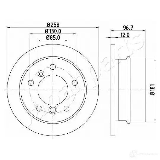 Тормозной диск JAPANPARTS 1437512629 dp0518 3A0RY M изображение 0