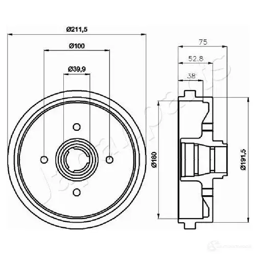 Тормозной барабан JAPANPARTS 1437473960 GE3P IP4 ta0901