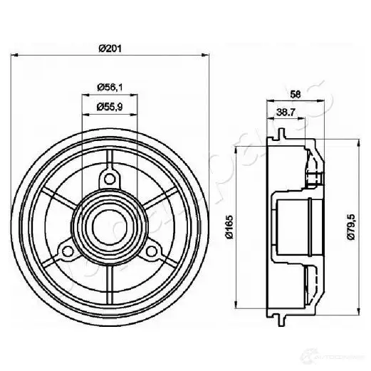 Тормозной барабан JAPANPARTS ta0607 R5NG QG 1437473965 изображение 0