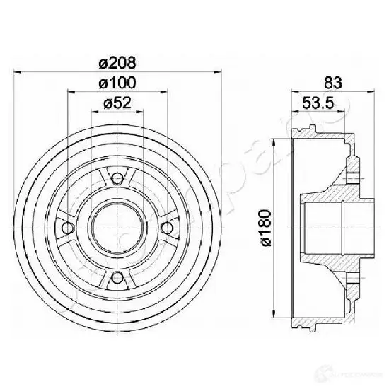 Тормозной барабан JAPANPARTS ta0709 1437474089 3MPB E3 изображение 0