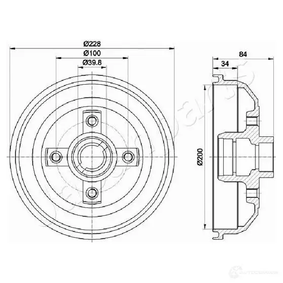 Тормозной барабан JAPANPARTS ta0407 HLI 4C15 1437474096