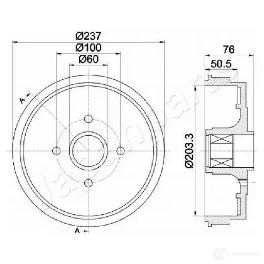 Тормозной барабан JAPANPARTS 1437477001 D48H L ta0700 изображение 0
